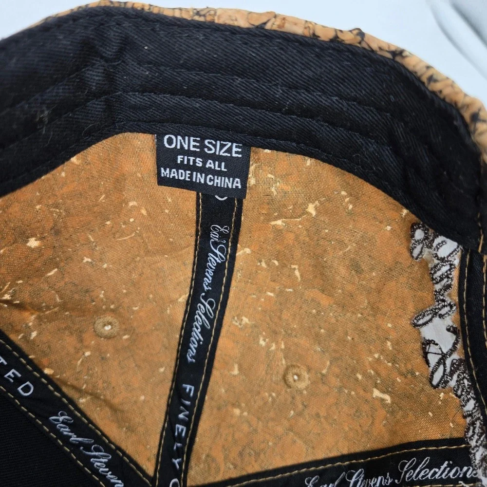Earl Stevens Selections Cork Strapback‎ Hat Mens Gold Embroidered Crest OSFM